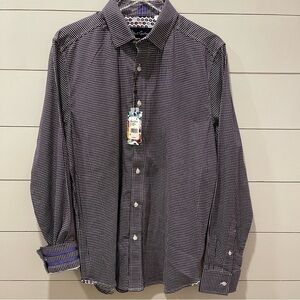 Robert Graham Augusto Purple & White Patterned Shirt Mens Size Large NWT